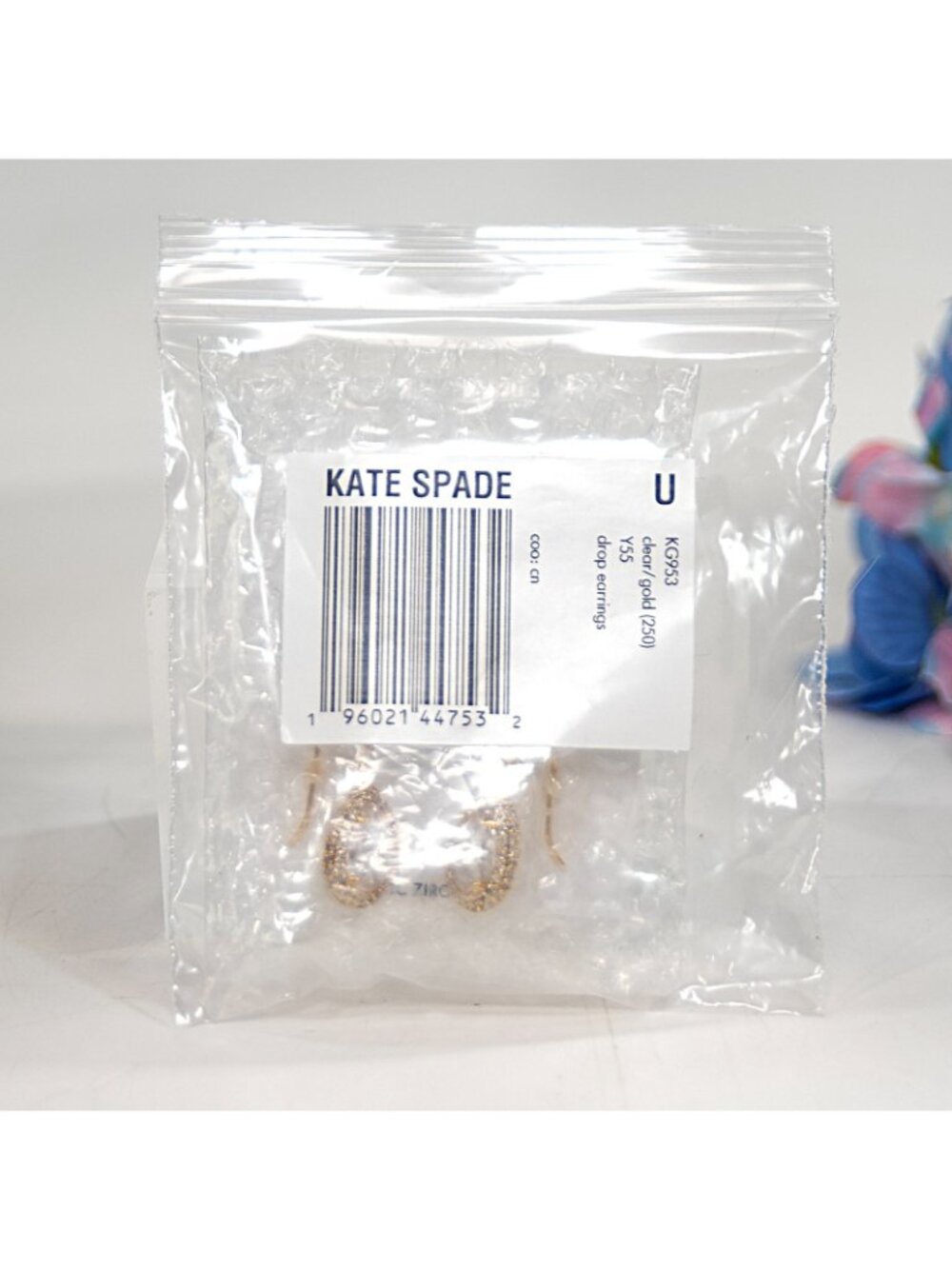 Kate Spade Brilliant Statement CZ Cubic Zirconia Halo Gold Drop Earrings NWT - Picture 2 of 4